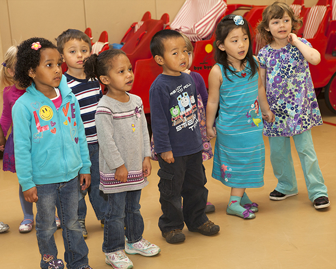 Children in the gym at the Early Learning Center